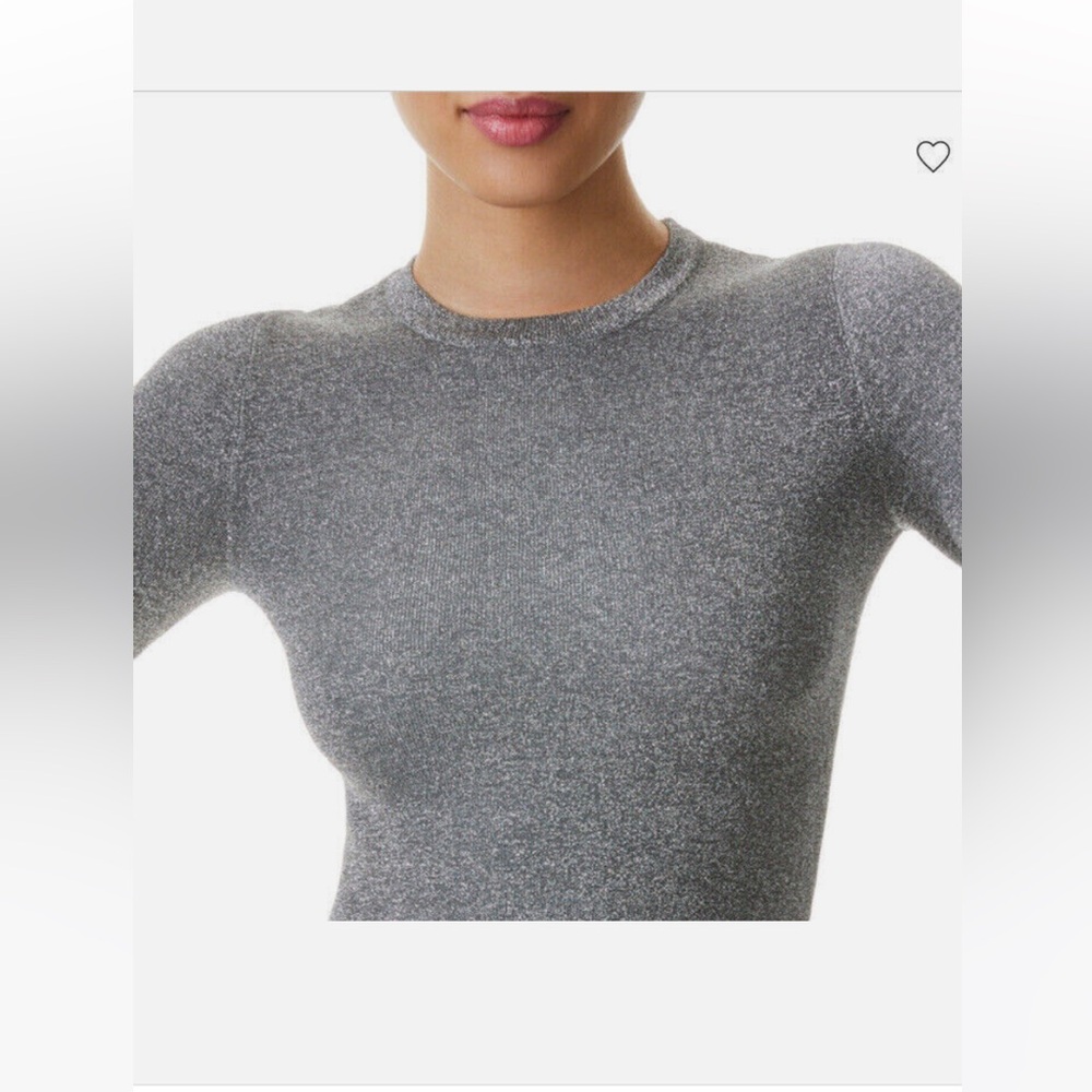 Alice and Olivia Ciara Metallic Cropped Sweater Size Small